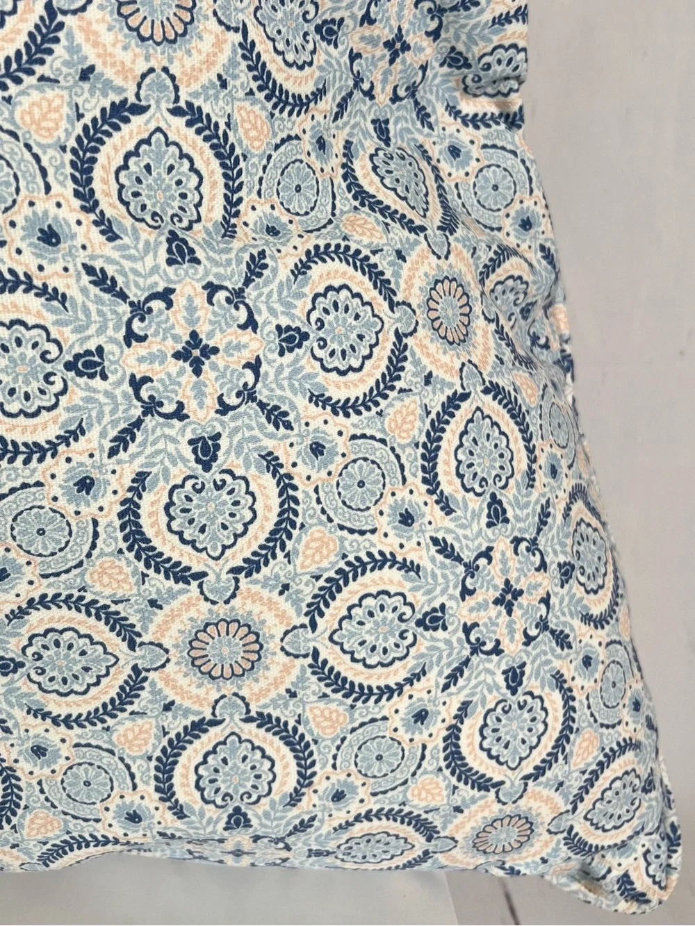 Studio D’Artisan Floral Medallion Reversible Throw Pillows Set of 2 Blush Blue